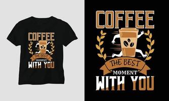 koffie citaten t-shirt ontwerp sjabloon vector, typografie stijl vector