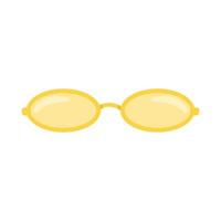 elegant vlak geel zonnebril geïsoleerd Aan wit achtergrond. een mode medeplichtig met een ovaal kader en geel lenzen. vector