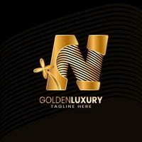 luxe eerste brief n logo ontwerp, voor bedrijf, boetiek, zakelijk, mode, enz vector