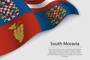 Golf vlag van zuiden Moravië is een staat van Tsjechisch republiek. vector