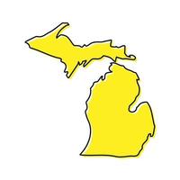 gemakkelijk schets kaart van Michigan is een staat van Verenigde staten. stijl vector