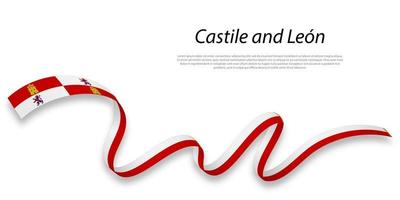 golvend lint of streep met vlag van Castilië en leon vector