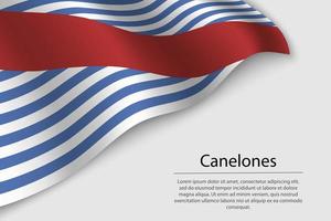 Golf vlag van canelones is een staat van Uruguay. vector
