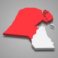 jahra regio plaats binnen Koeweit 3d kaart vector