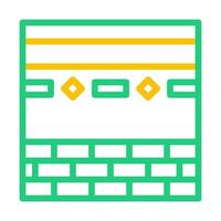 kaaba icoon duokleur groen geel stijl Ramadan illustratie vector element en symbool perfect.