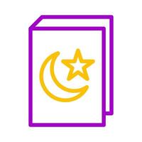 koran icoon duokleur Purper geel stijl Ramadan illustratie vector element en symbool perfect.