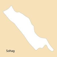 hoog kwaliteit kaart van sohag is een regio van Egypte vector