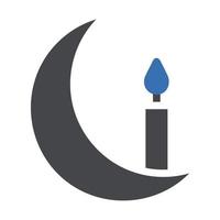 kaars icoon solide grijs blauw stijl Ramadan illustratie vector element en symbool perfect.