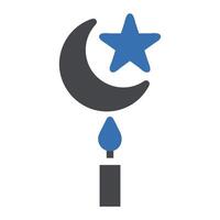 kaars icoon solide grijs blauw stijl Ramadan illustratie vector element en symbool perfect.