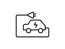 vector illustratie van elektrisch aangedreven auto en opladen punt pictogrammen of logo stijl.