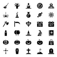 schets pictogrammen voor halloween. vector