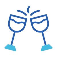 wijn glas icoon duotoon blauw stijl Pasen illustratie vector element en symbool perfect.