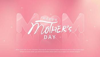 roze vector gelukkig moeders dag achtergrond met glas structuur mam