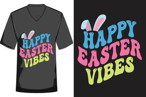 gelukkig Pasen retro t-shirt ontwerp vector