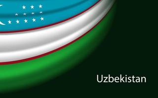 Golf vlag van Oezbekistan Aan donker achtergrond. vector