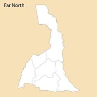 hoog kwaliteit kaart van ver noorden is een provincie van Kameroen vector