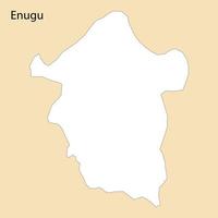 hoog kwaliteit kaart van enugu is een regio van Nigeria vector