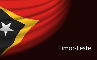 Golf vlag van Oost-Timor Aan donker achtergrond vector