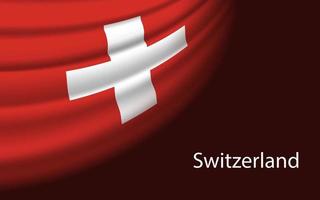 Golf vlag van Zwitserland Aan donker achtergrond. vector