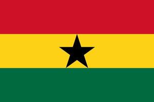 Ghana gemakkelijk vlag correct maat, proportie, kleuren. vector