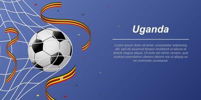 voetbal achtergrond vlag van Oeganda vector