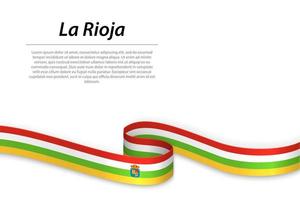 golvend lint of banier met vlag van la Rioja vector