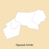 hoog kwaliteit kaart van ogooue-ivindo is een regio van Gabon vector