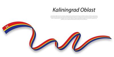 golvend lint of streep met vlag van Kaliningrad oblast vector