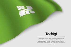 Golf vlag van tochigi is een regio van Japan vector