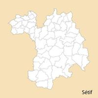 hoog kwaliteit kaart van setif is een provincie van Algerije vector