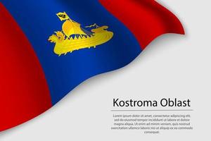 Golf vlag van kostroma oblast is een regio van Rusland vector