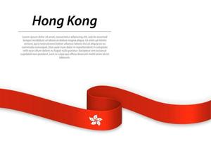 zwaaiend lint of spandoek met vlag van hong kong vector