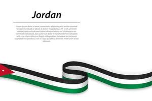 zwaaiend lint of spandoek met vlag van jordan vector