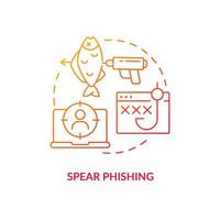 speer phishing rood helling concept icoon. doelwit cyber aanval. het richten slachtoffer. sociaal bouwkunde abstract idee dun lijn illustratie. geïsoleerd schets tekening vector