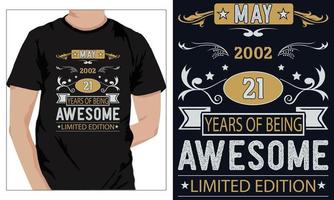verjaardag t-shirts ontwerp voor iedereen 2002 vector