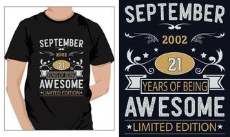 verjaardag t-shirts ontwerp voor iedereen 2002 vector