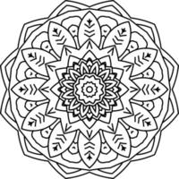 wijnoogst ronde ornament tribal patroon oostelijk etnisch ronde symmetrisch kleur Pagina's voor volwassenen bloemen lijnen kleurloos Arabisch patroon elementen geïsoleerd zwart vector mandala