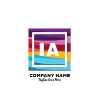IA eerste logo met kleurrijk sjabloon vector