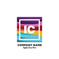 ic eerste logo met kleurrijk sjabloon vector