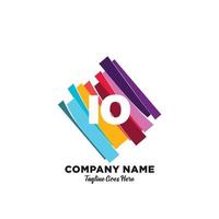 io eerste logo met kleurrijk sjabloon vector