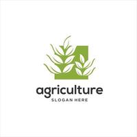 landbouw logo sjabloon ontwerp. icoon, teken of symbool. landbouw, natuur, ecologie. vector vlak ontwerp