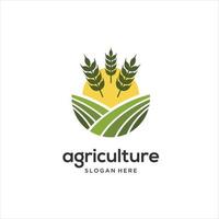 vector logo ontwerp illustratie van landbouw bedrijf, trekker boerderij, bodem boerderij, Bijsnijden veld, weiland, melk, schuur, embleem, ontwerp concept, creatief symbool, icoon.