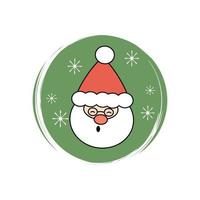 schattig de kerstman claus icoon vector, illustratie Aan cirkel met borstel textuur, voor sociaal media verhaal en highlights vector