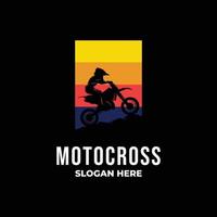 kinderen motorcross logo ontwerp sjabloon vector