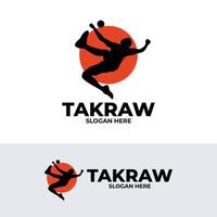 takraw speler logo ontwerp vector