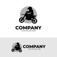 kinderen motorcross logo ontwerp sjabloon vector