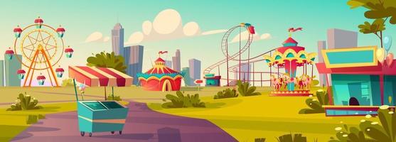 amusement park, carnaval of feestelijk eerlijk tekenfilm vector