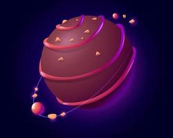 vector tekenfilm chocola planeet in buitenste ruimte