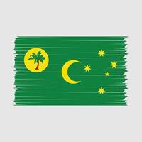 cocos eilanden vlag borstel vector