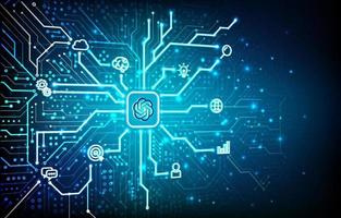 kunstmatig intelligentie- technologie stroomkring bord achtergrond vector